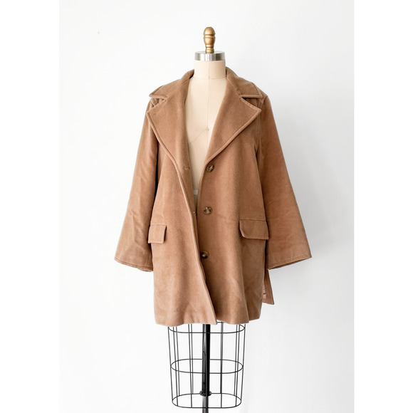 Max Mara Camel Brown Virgin Wool Mid Length Winter Coat US 14 - Picture 9 of 15